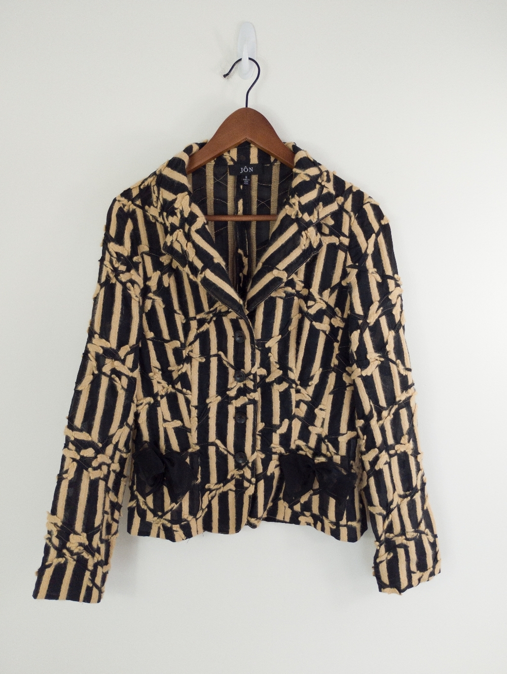 Vintage JON Rickie Freeman Tree Bark Blazer Size 8